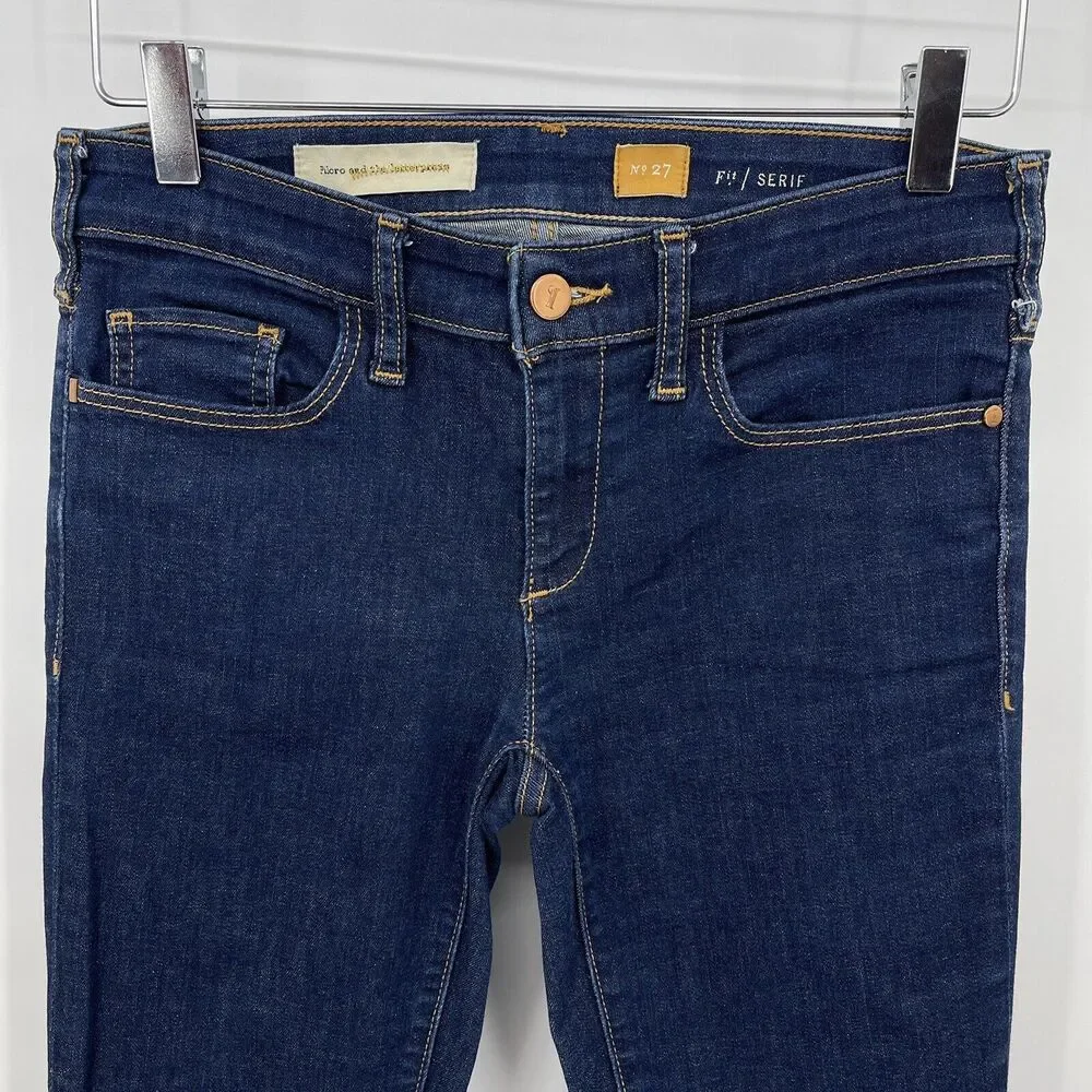 Anthropolgie Pilcro And The Letterpress Size 27 Serif Queen Bee Skinny Jeans